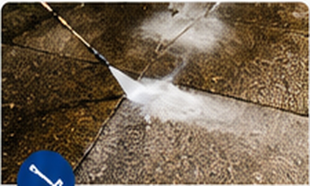 Commercial pressure washing on outdoor concrete